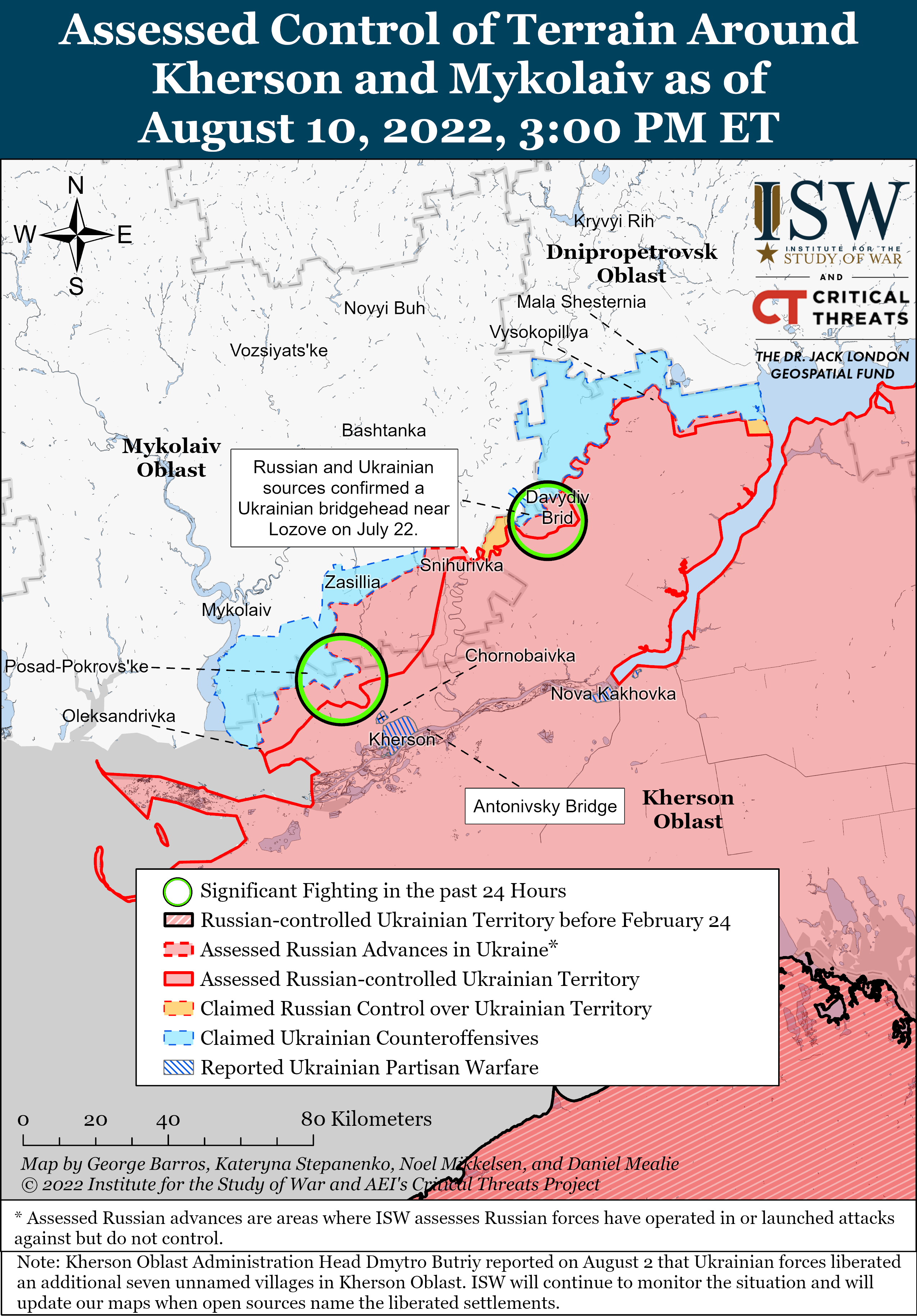 Wie ist der aktuelle Stand (10.08.22) der russischen Truppen in der Ukraine?